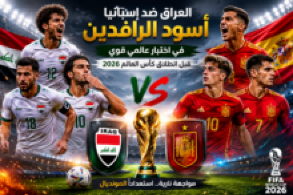 القنوات الناقلة لمباراة العراق ضد إسبانيا الودية اليوم 2026 وموعد اللقاء والتشكيلة المتوقعة قبل كأس العالم